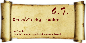 Orszáczky Teodor névjegykártya